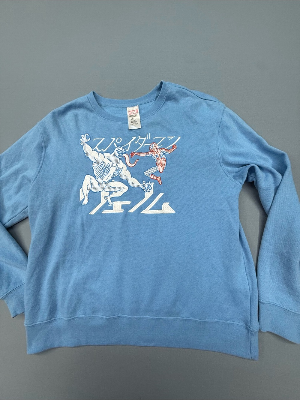 Marvel Light Blue Spider-Man Crewneck Sweatshirt